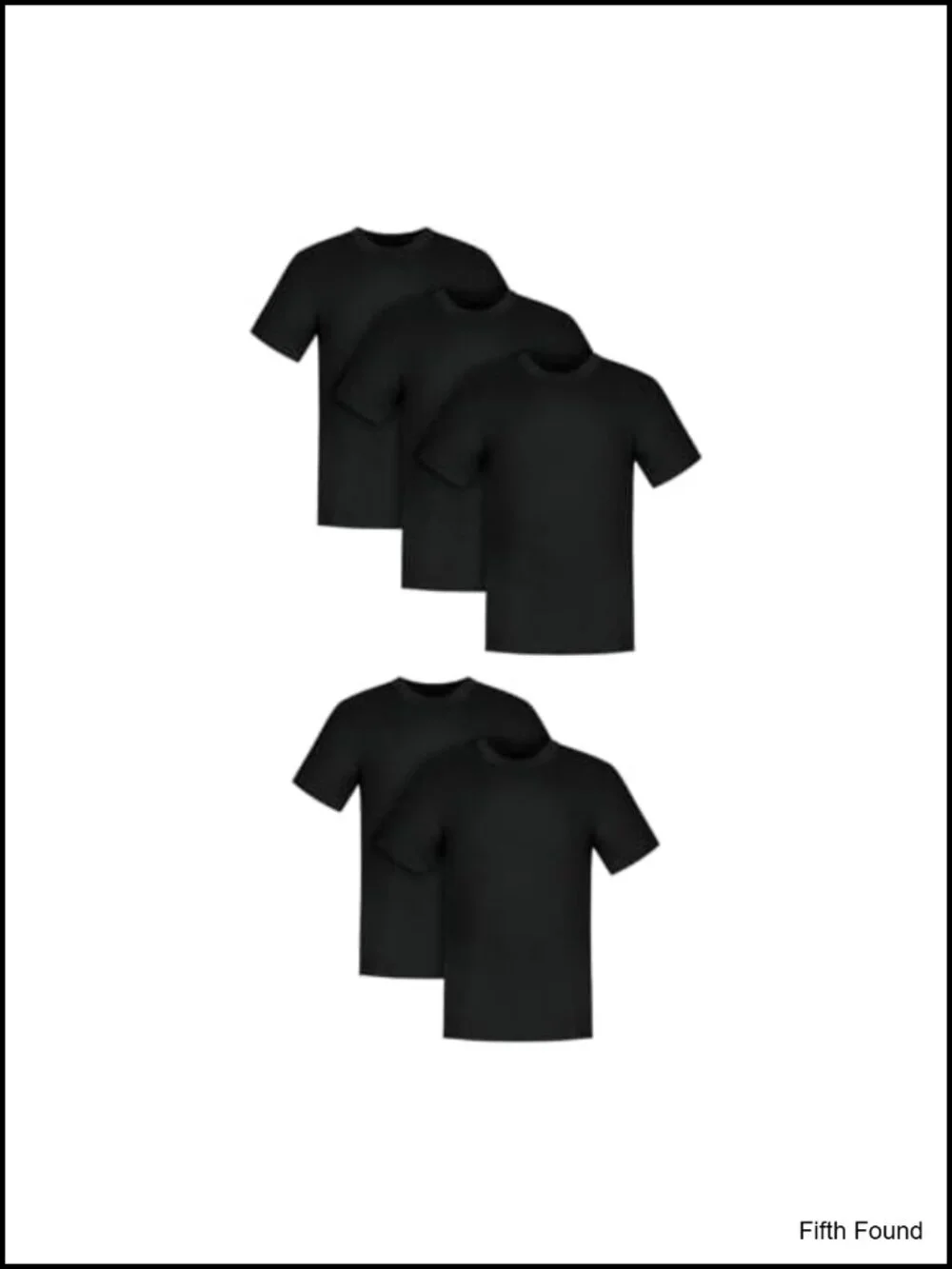 5-Pack Men's Cotton Crewneck Undershirt Tees Moisture Wicking Tagless